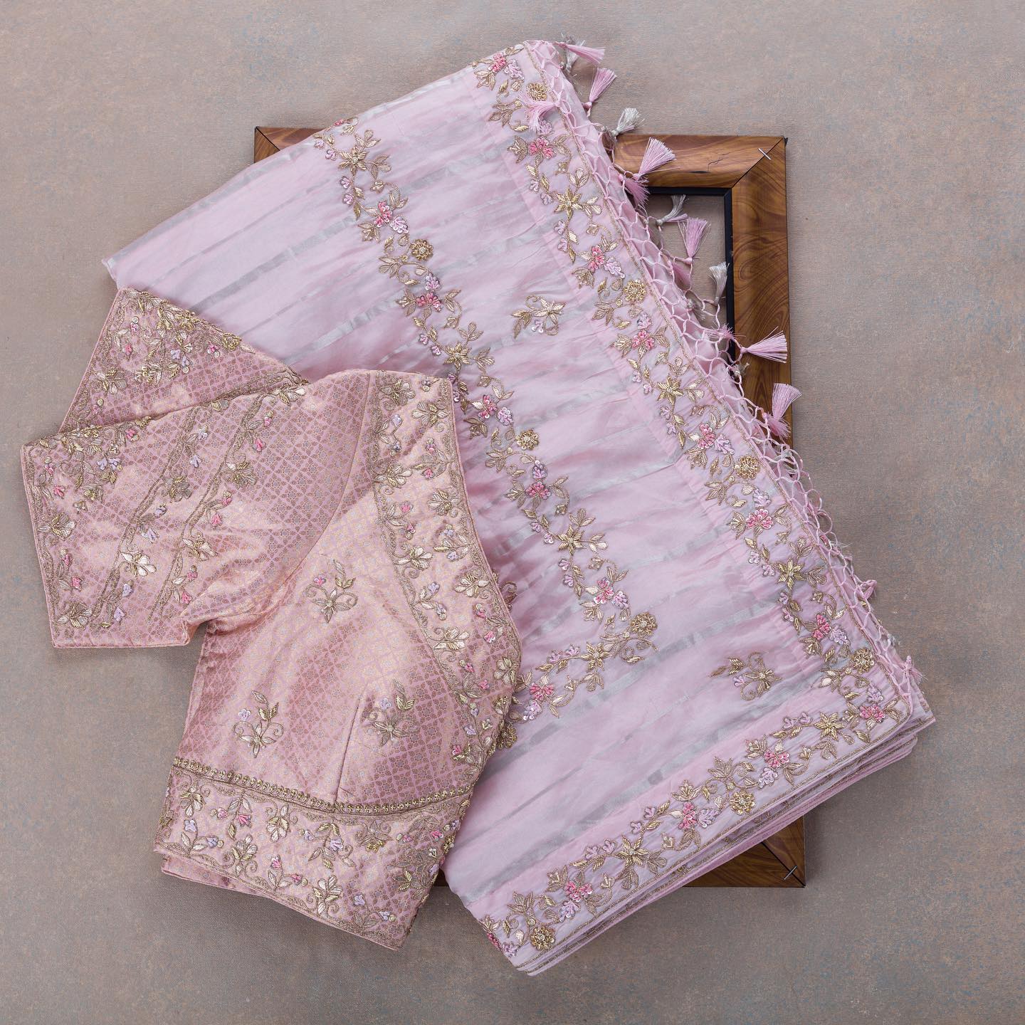 Light Pink Colour Rangoli Silk Sequence Embroidery Work Saree With Blouse