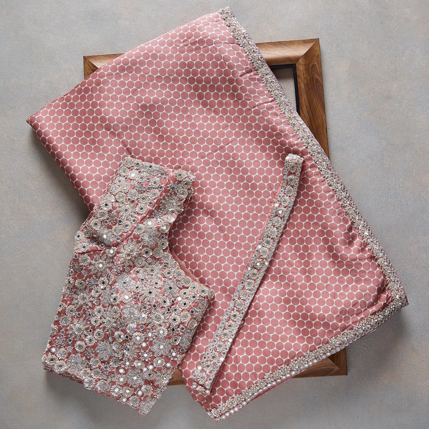 Peach Colour Rangoli Silk Sequence Embroidery Work Saree With Blouse