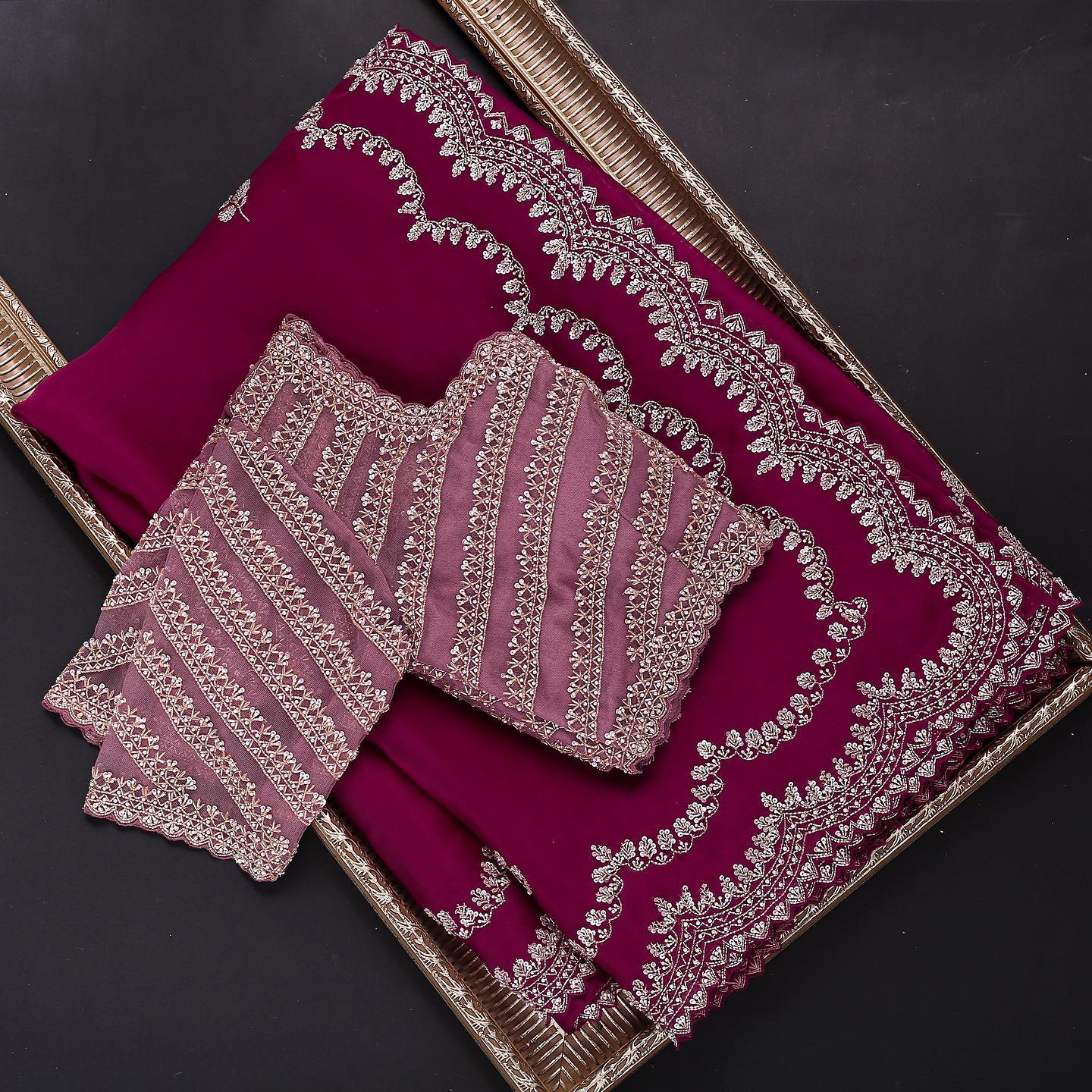 Pink Colour Rangoli Silk Sequence Embroidery Work Saree With Blouse