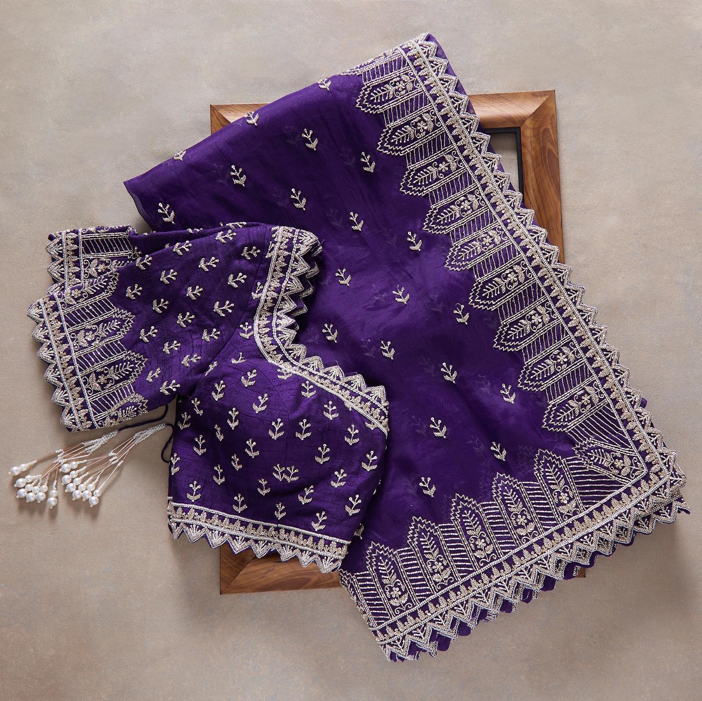 Purple Colour Rangoli Silk Sequence Embroidery Work Saree With Blouse