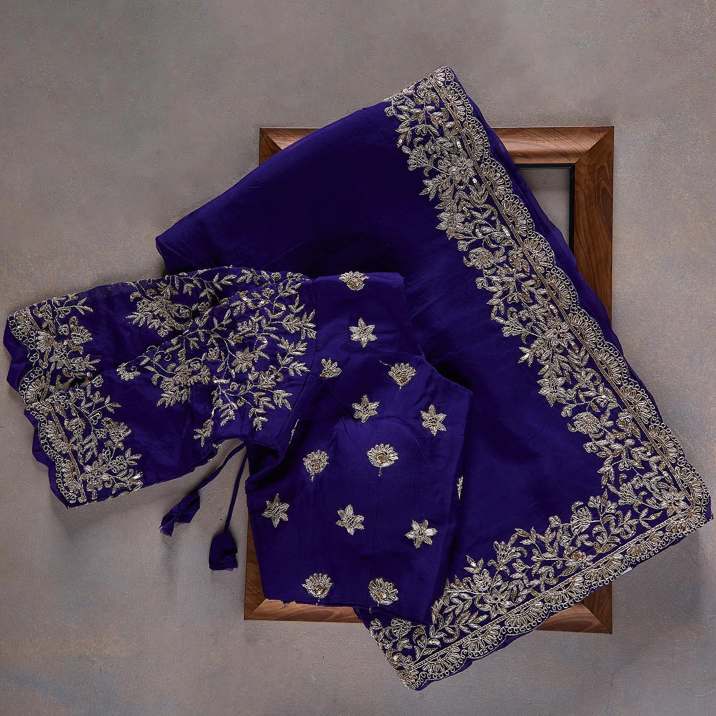 Purple Ston Work Rangoli Silk Sequence Embroidery Work Saree With Blouse