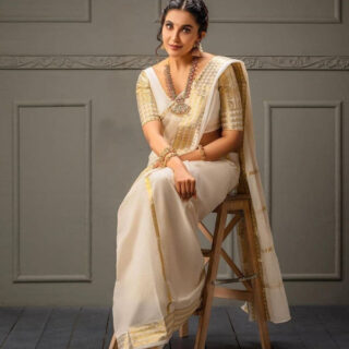Malayalam actress and model Parvathy Nair latest saree