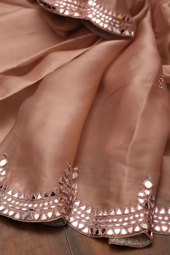 Chiku Colour Rangoli Silk Sequence Embroidery Work Saree With Blouse - Image 2