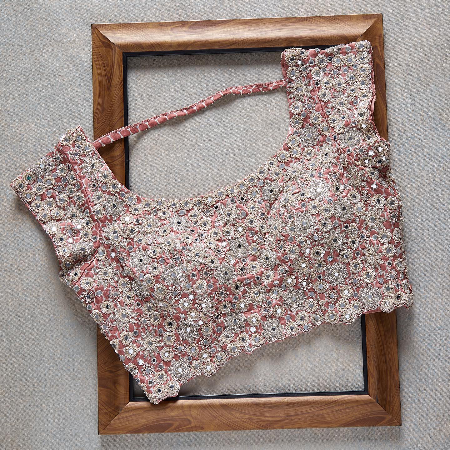 Peach Colour Rangoli Silk Sequence Embroidery Work Saree With Blouse - Image 2