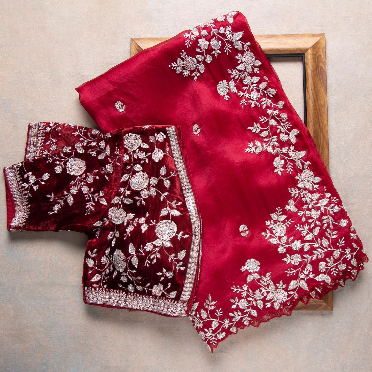 Red Colour Rangoli Silk Sequence Embroidery Work Saree With Blouse