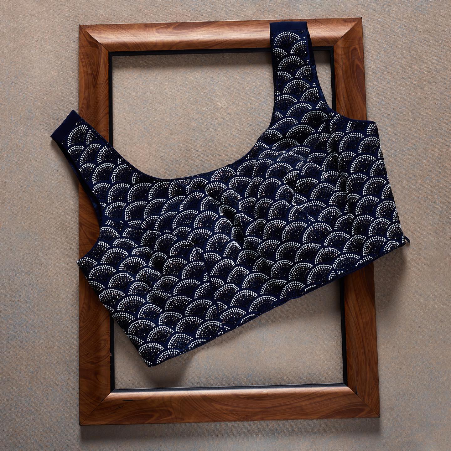 Blue Colour Rangoli Silk Sequence Embroidery Work Saree With Blouse - Image 3