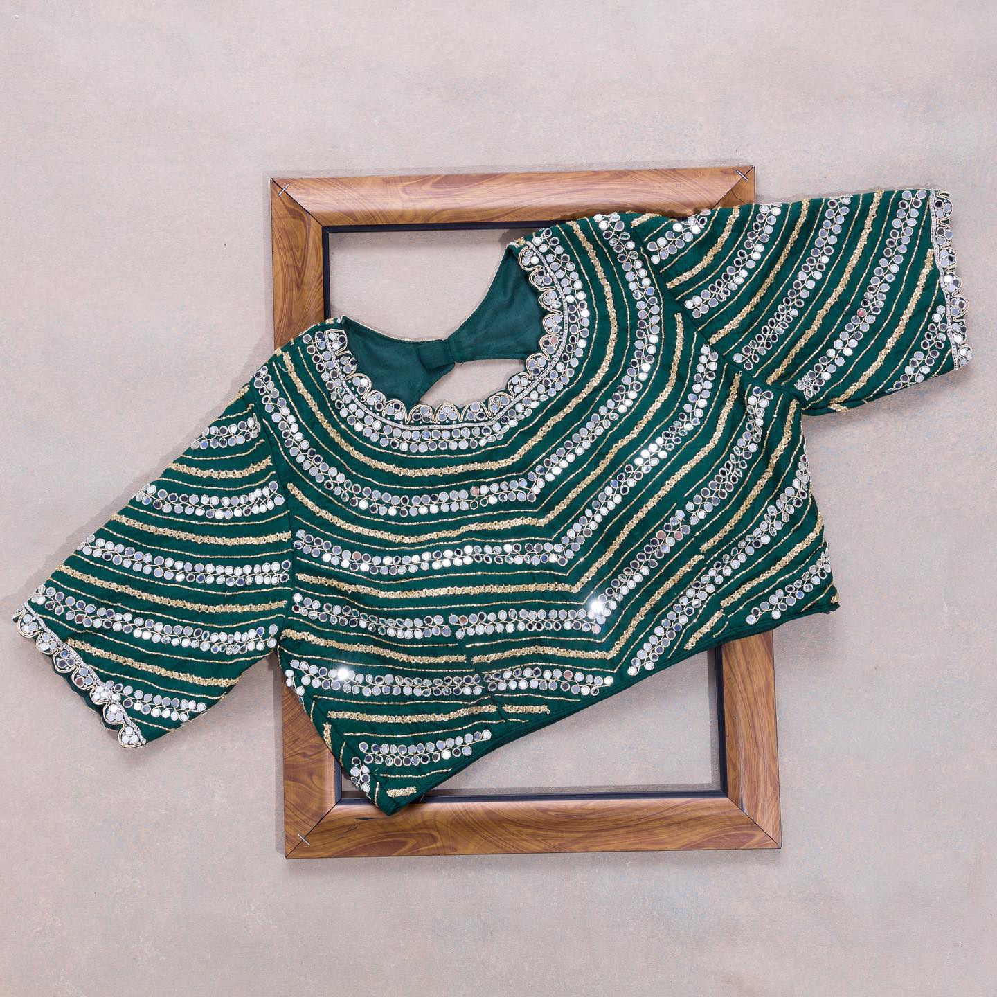 Yellow Green Colour Rangoli Silk Sequence Embroidery Work Saree With Blouse - Image 2