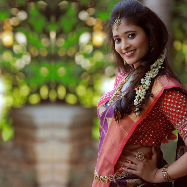 The Silk Archaic Traditional Soft Silk Kanchipuram Saree Online with 0.80m Blouse - Image 4