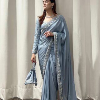 Attractive Beige Rangoli Silk Saree With Comely Blouse