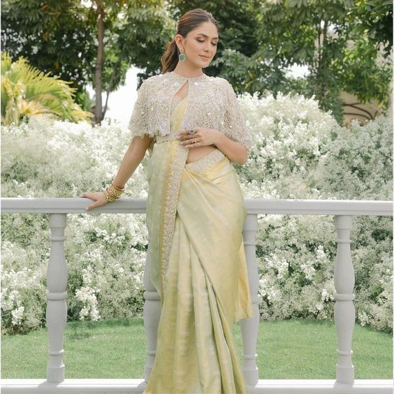 Attractive Beige Rangoli Silk Saree With Comely Blouse - Image 3