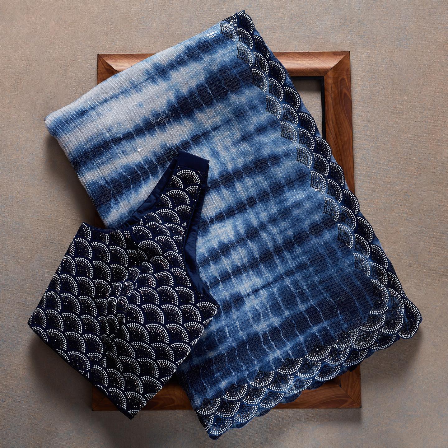 Blue Colour Rangoli Silk Sequence Embroidery Work Saree With Blouse